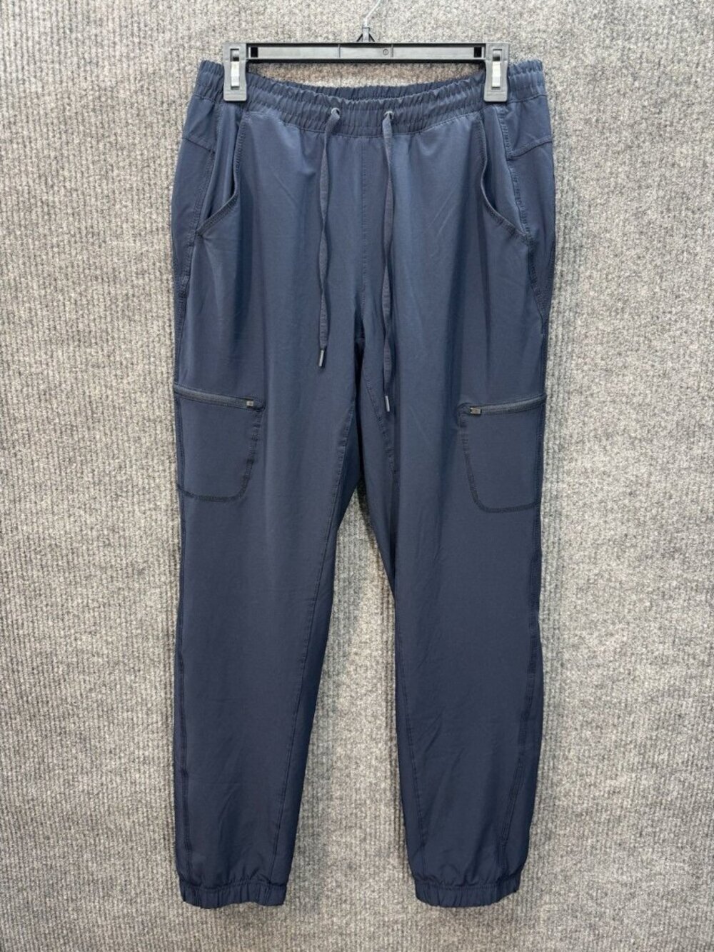 Eddie Bauer Polar Jogger Pants Womens 4 Navy Blue Fleece Lined Drawstring Cargo